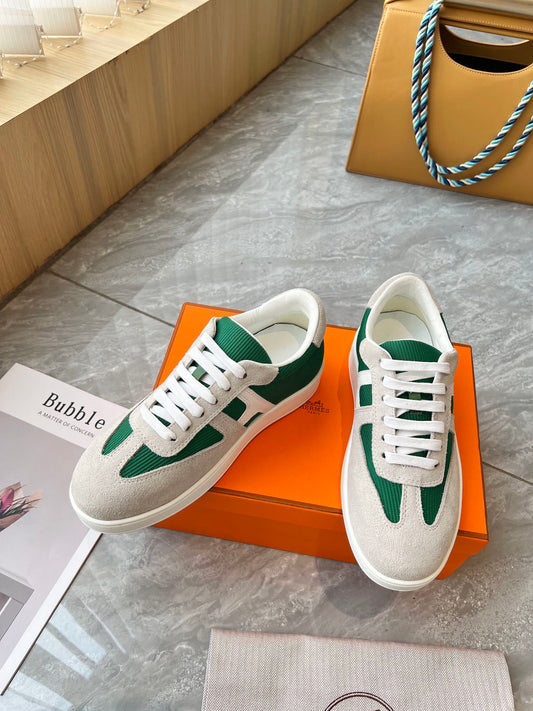 Hermes Women's Sneakers Iconic H Logo Leather Casual Fashion Shoes