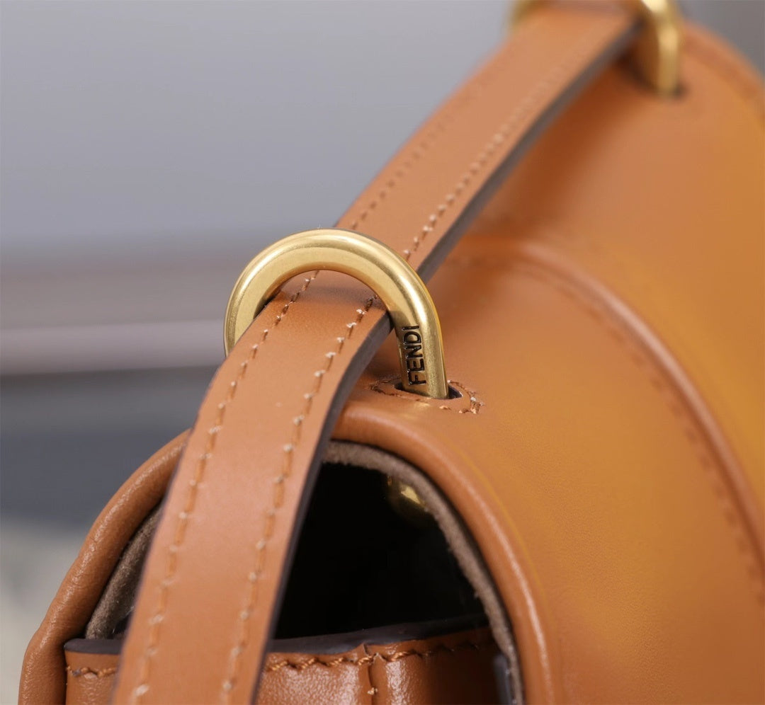 Stylish Fendi Saddle Bag With Iconic FF Buckle And Smooth Leather Finish 847