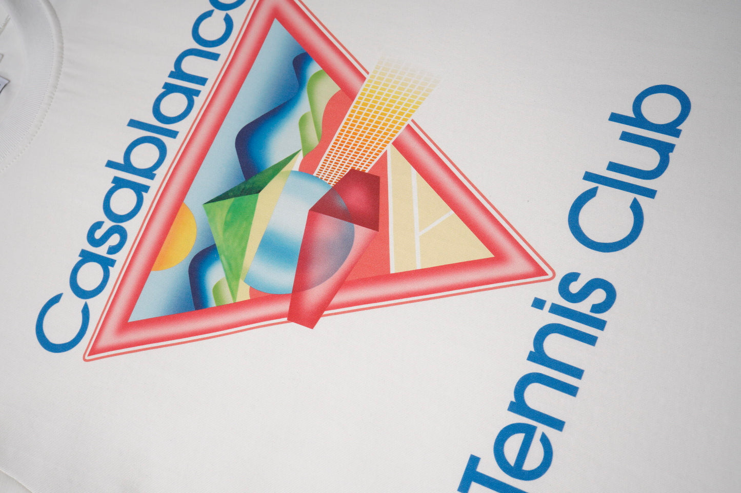Casablanca Black/White/Pink Tennis Club T - Shirt With Colorful Triangle Graphic Design