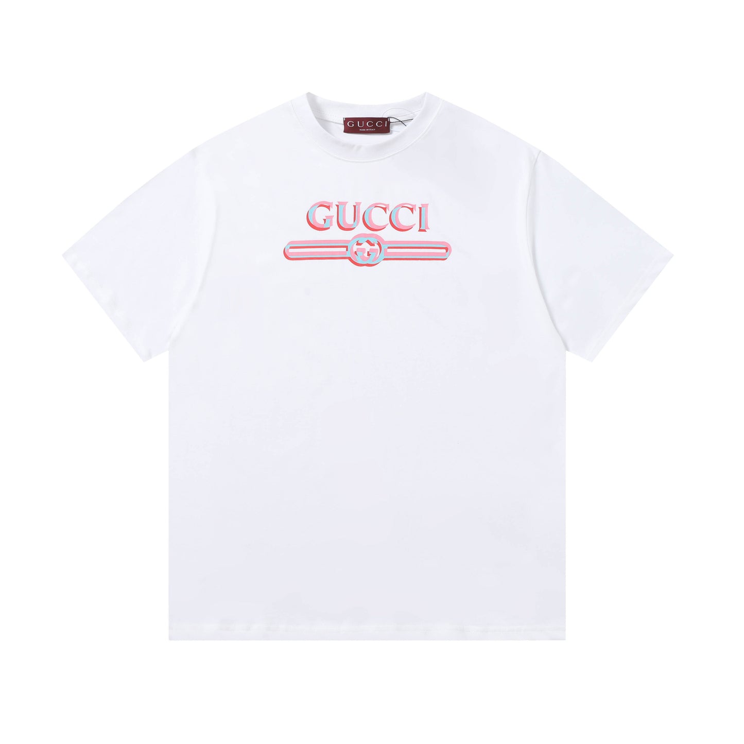 Gucci Black/White Tee With Colorful 3D Logo For Trendy Luxury Streetwear Styles