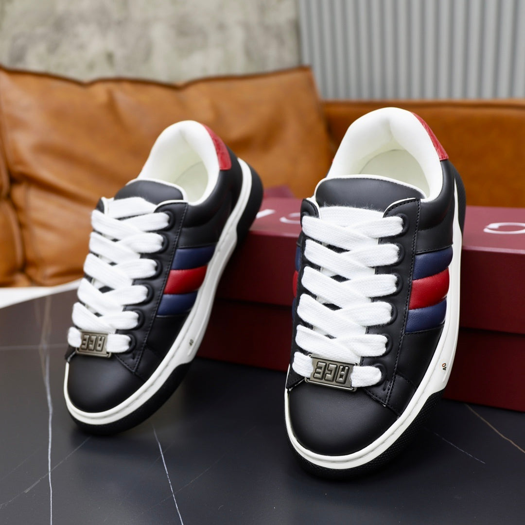 Gucci Unisex Sneakers With Web Stripes And Metal Accent Details