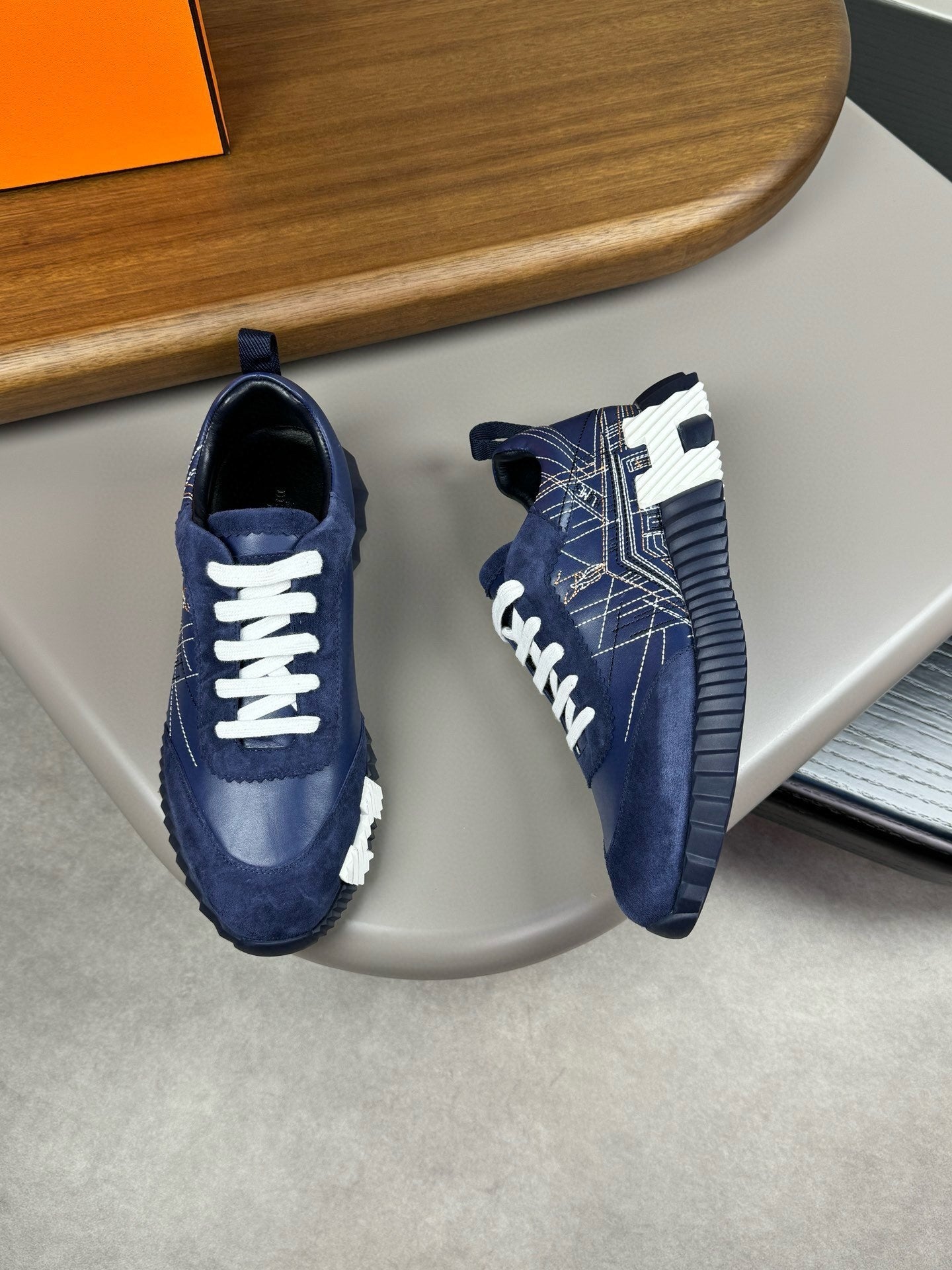 Hermes Men's Sneakers Luxury Leather Fashion Sneakers