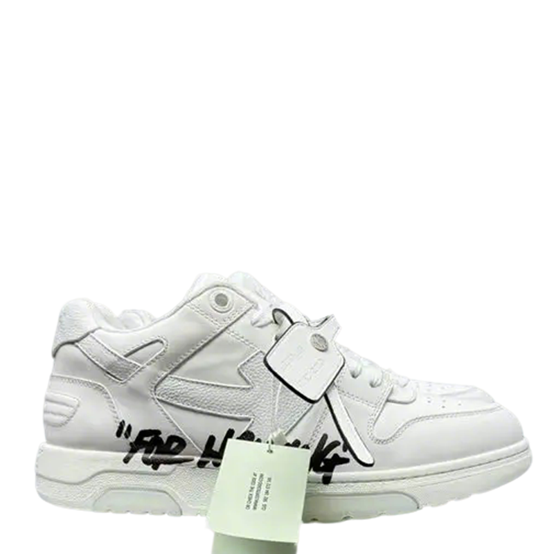 Off - White White Leather Graffiti - Print Low - Top Sneakers