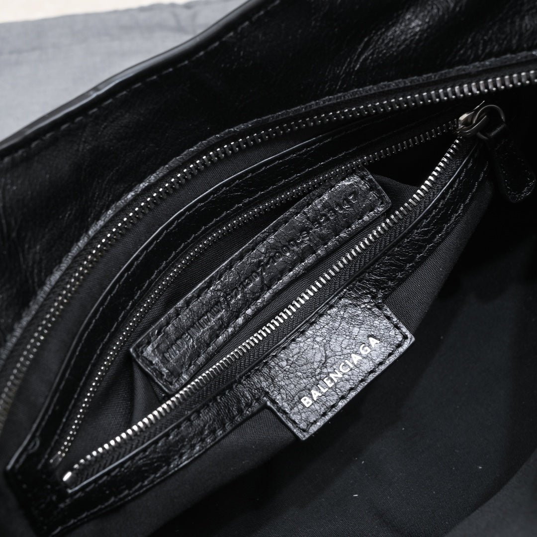 Balenciaga Classic City Bag with Studs and Heart - Shaped Charm for Edgy Fashion Lovers Style No.80092