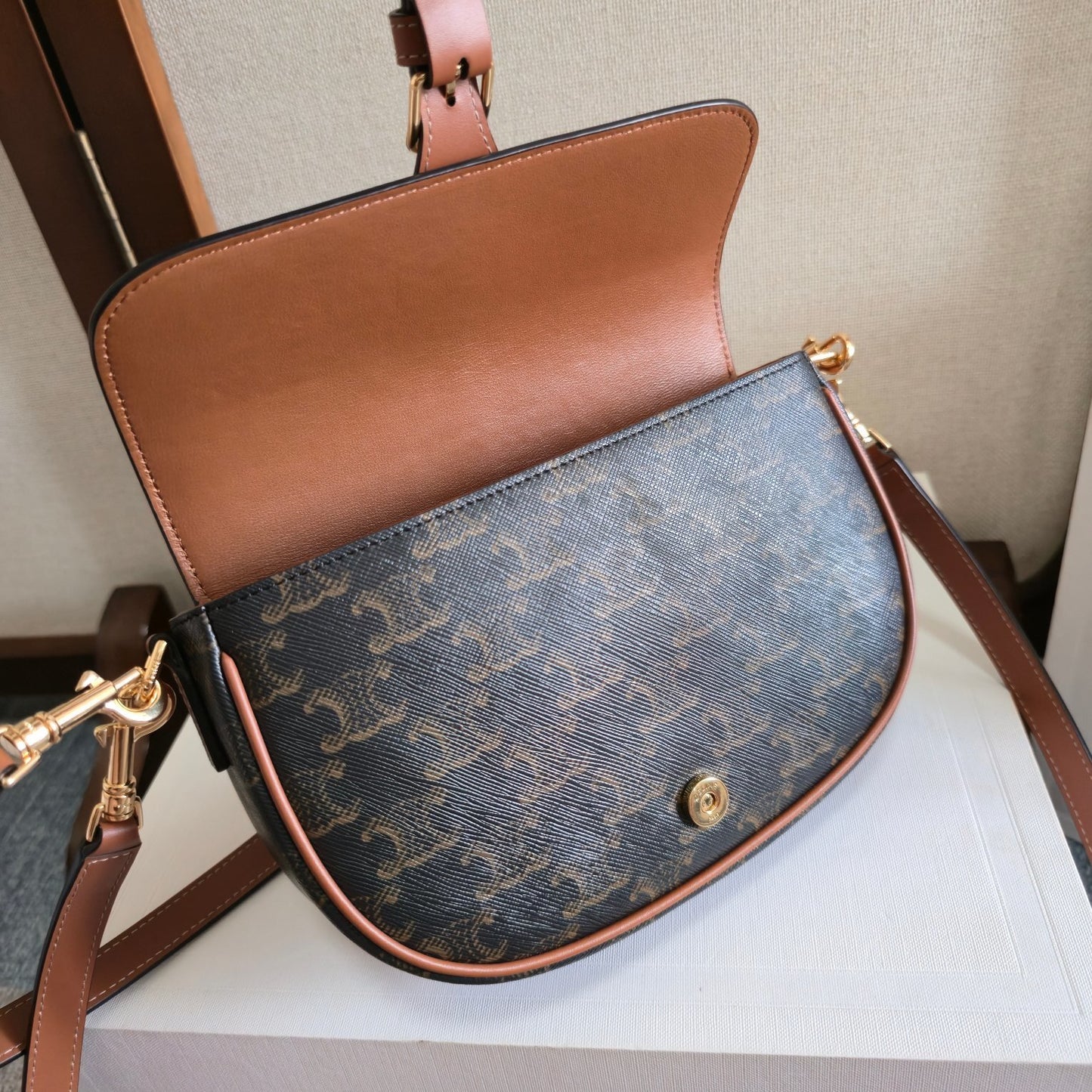 Classic Celine Folco Monogram Crossbody Bag For Fashion Enthusiasts 122652