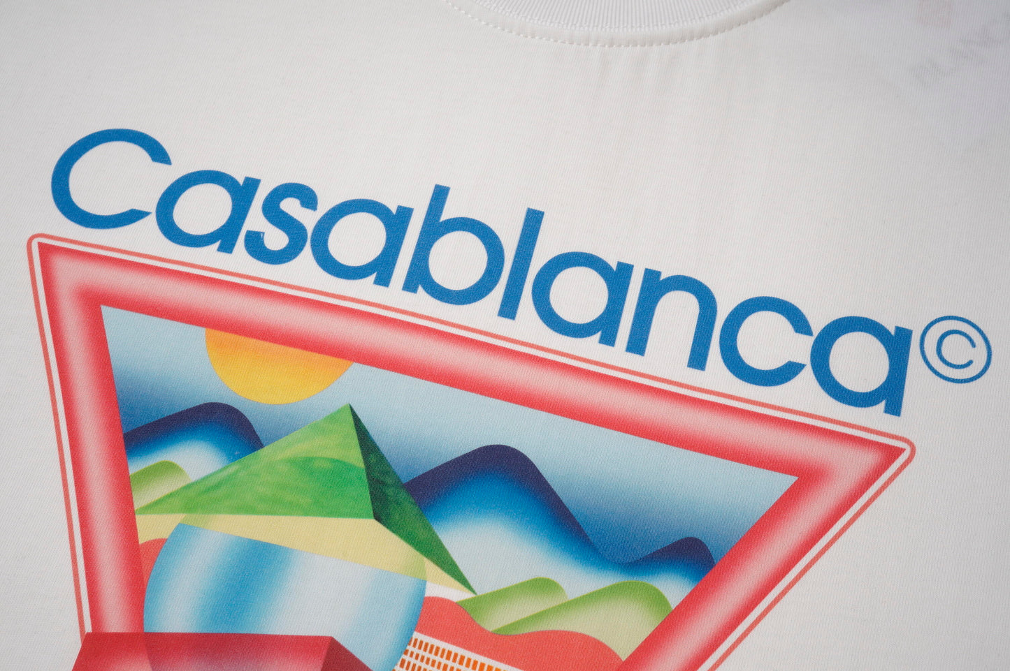 Casablanca Black/White/Pink Tennis Club T - Shirt With Colorful Triangle Graphic Design