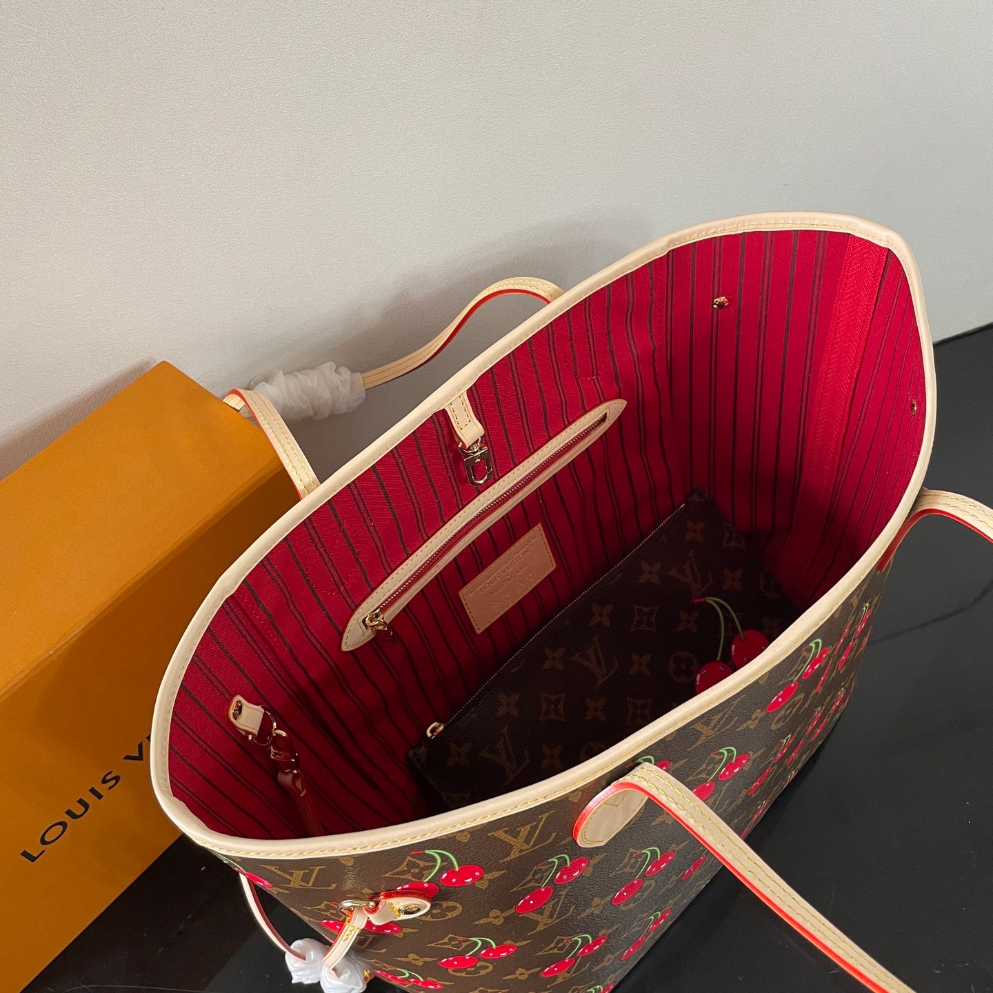Chic Louis Vuitton Neverfull Tote With Cherry Print For Fashion - Forward Shoppers