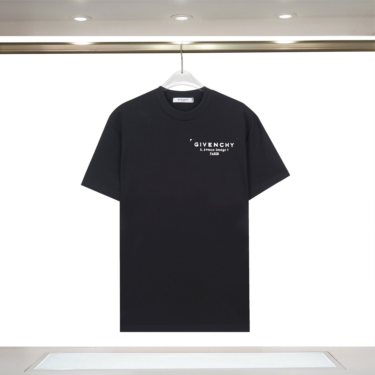 Stylish Givenchy Light Blue/Black/White T Shirt With Brand Logo For Fashion Enthusiasts