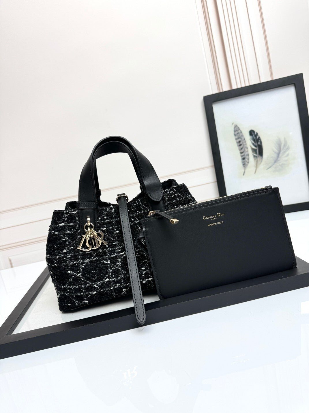 Chic Dior Toujours Tote Bag With Signature Pattern And Metallic Logo Charm For Fashion Lovers D2822