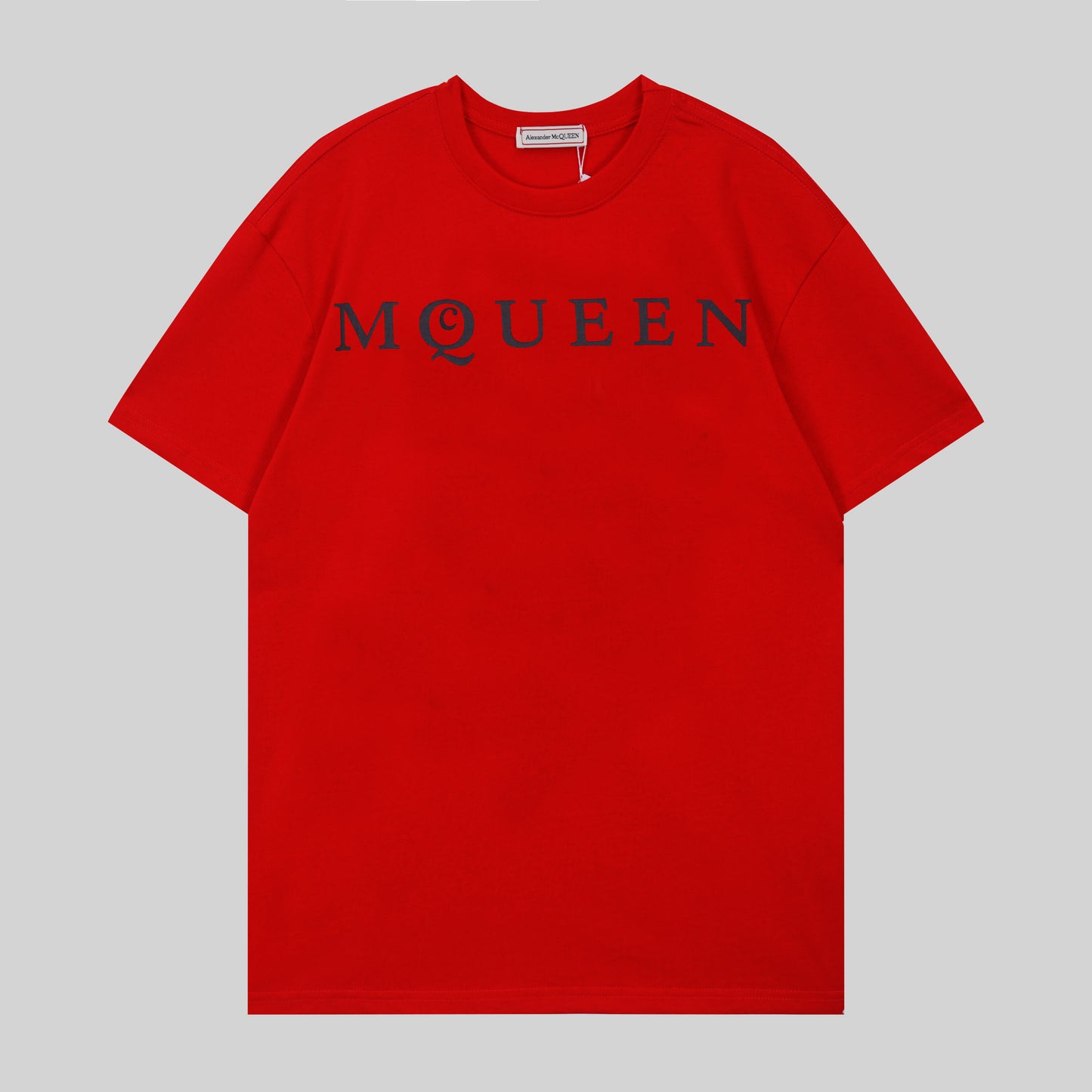Alexander McQueen White T - Shirt With Classic Black MQUEEN Logo Print