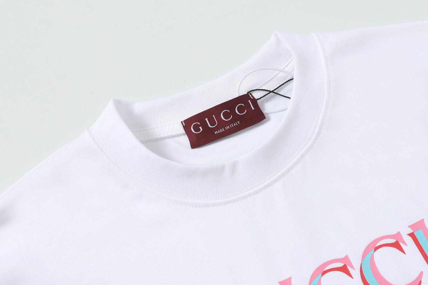 Gucci Black/White Tee With Colorful 3D Logo For Trendy Luxury Streetwear Styles