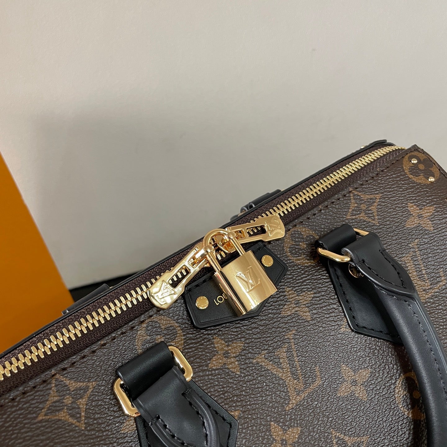 Louis Vuitton Speedy Trunk 25 Handbag In Monogram Canvas With Black Accents And Gold Hardware