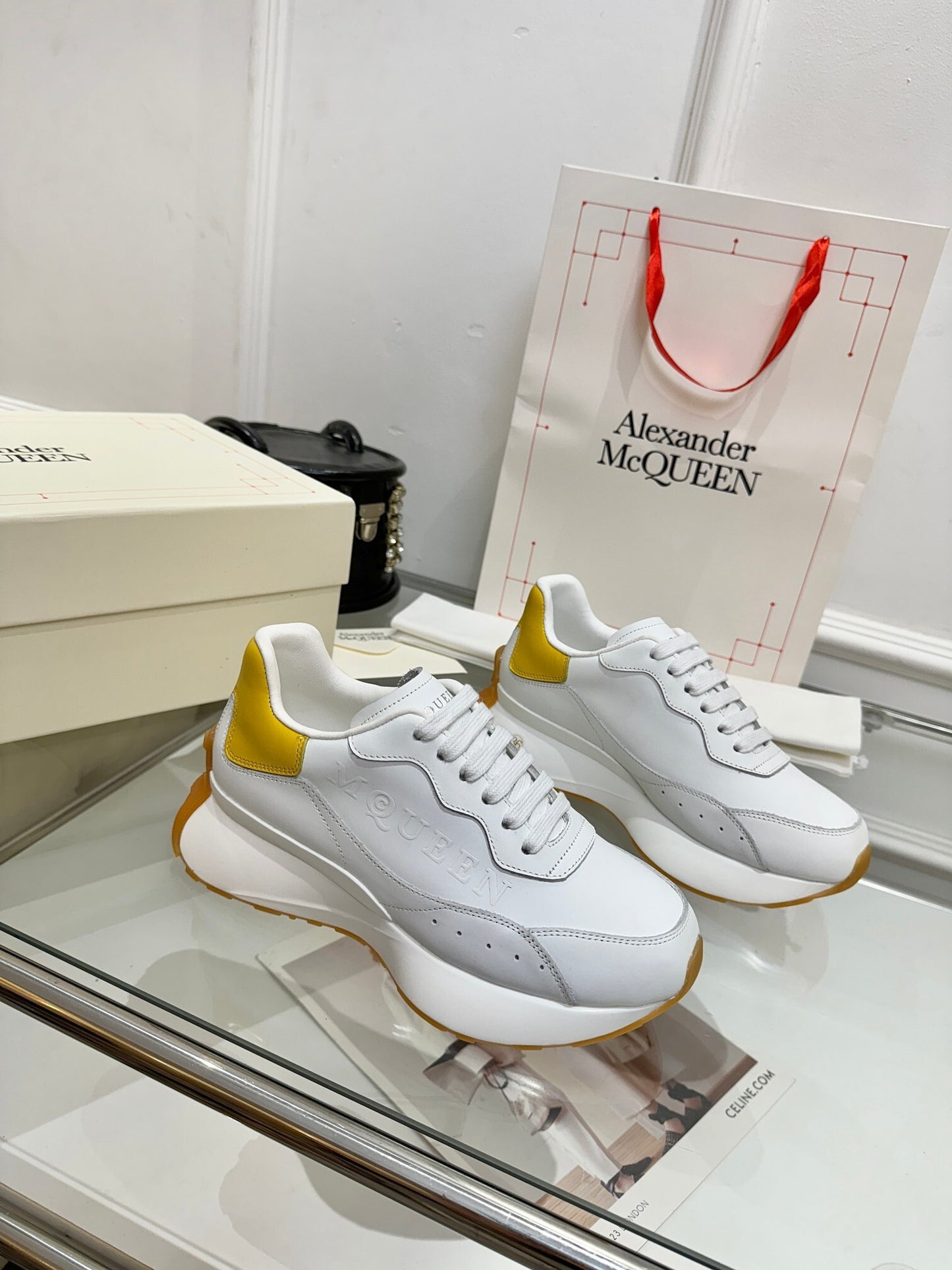Alexander McQueen Unisex Oversized Sneakers With Metallic Heel Accents