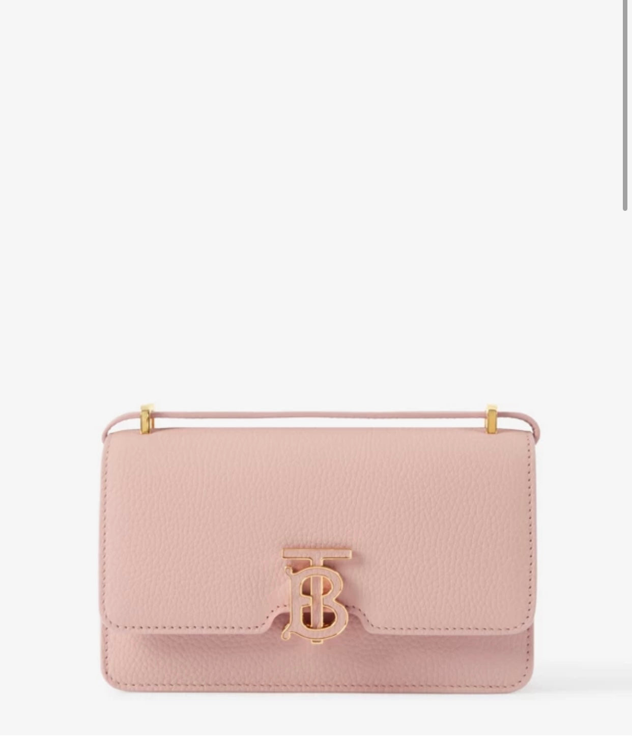 Elegant Light Blue/Brown/Pink Burberry Crossbody Bag With Signature TB Logo And Textured Leather Style No.9141