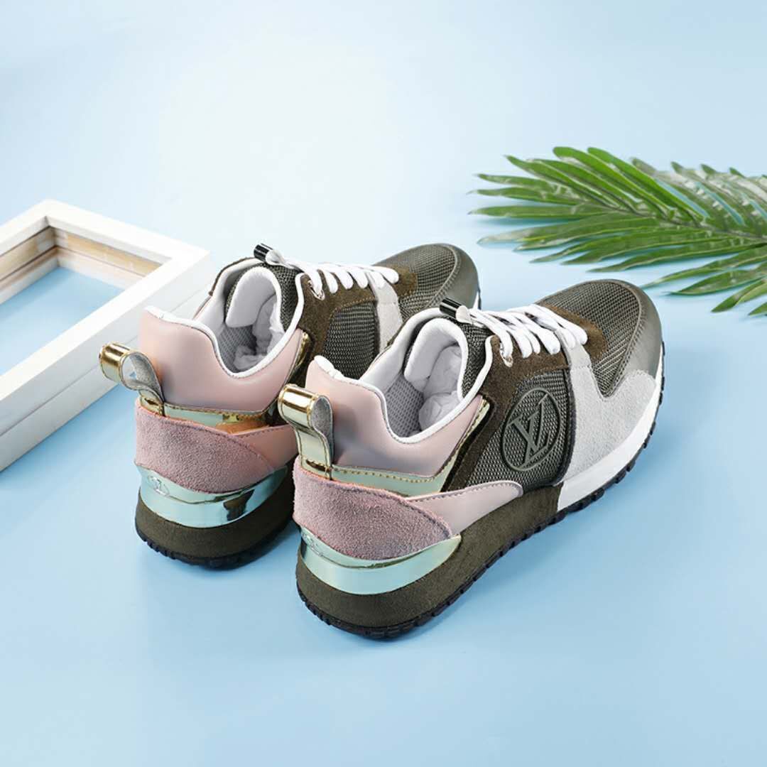 Louis Vuitton Women's Multicolor Mesh And Suede Sneakers With Logo