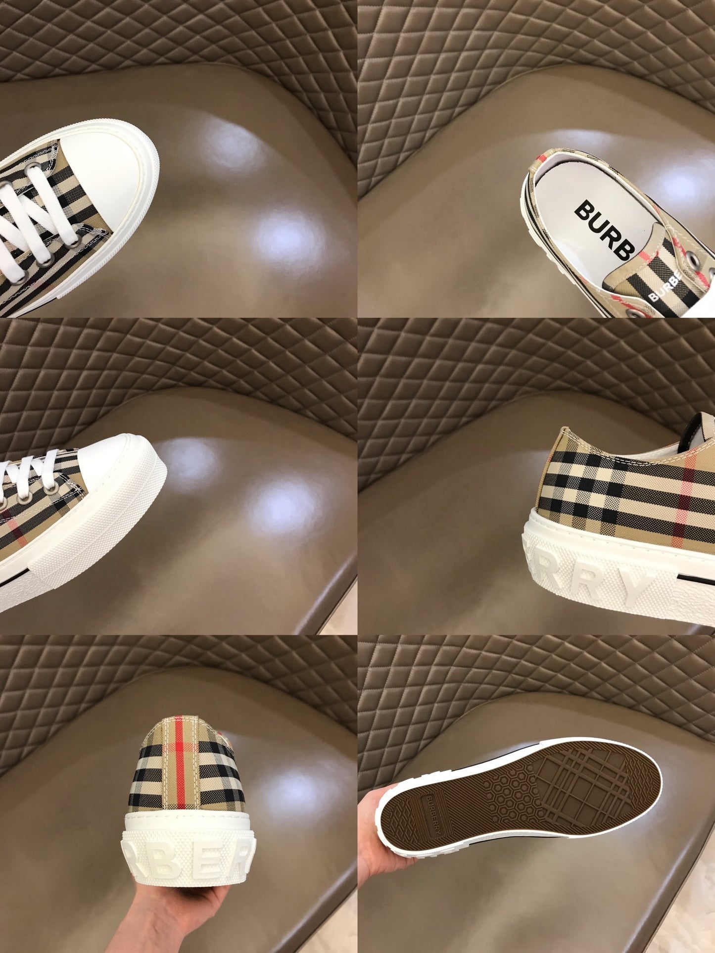 Burberry Unisex Plaid Canvas Sneakers Stylish Comfortable Footwear For Men And Women