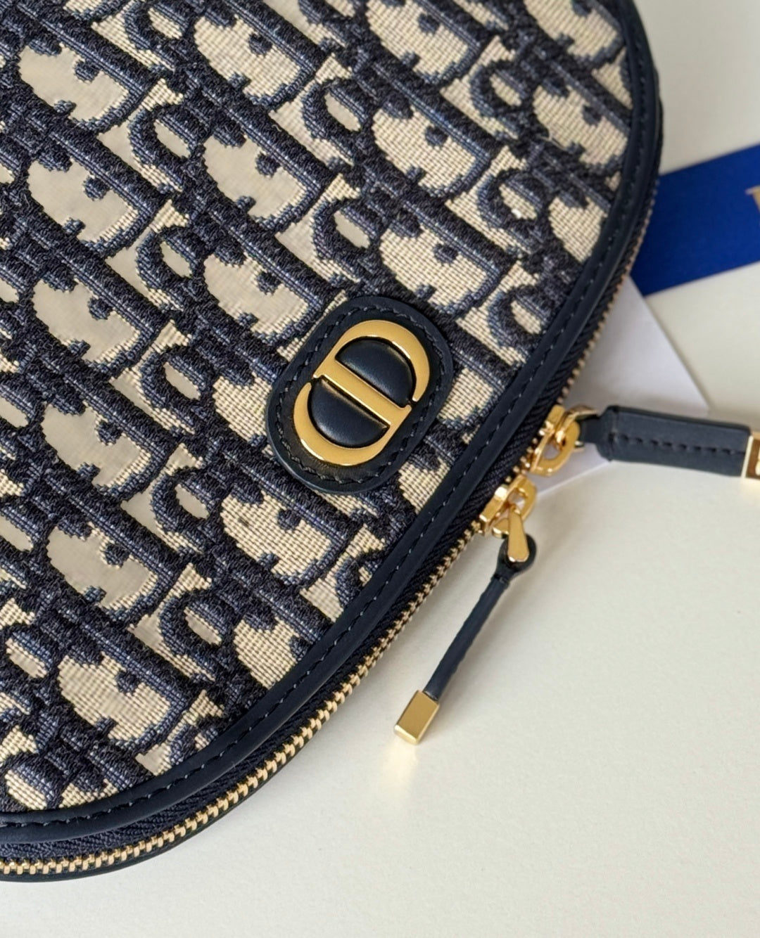 Elegant Dior Cosmetic Pouch With Signature Monogram And Gold - Tone Hardware m928