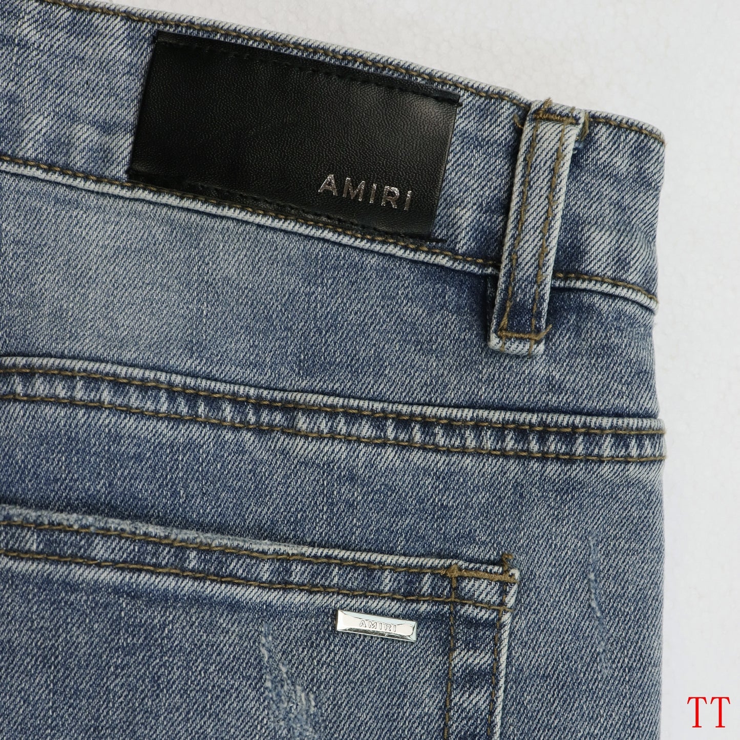 Amiri Light Blue Distressed Jeans With Colorful Embroidered Patterns