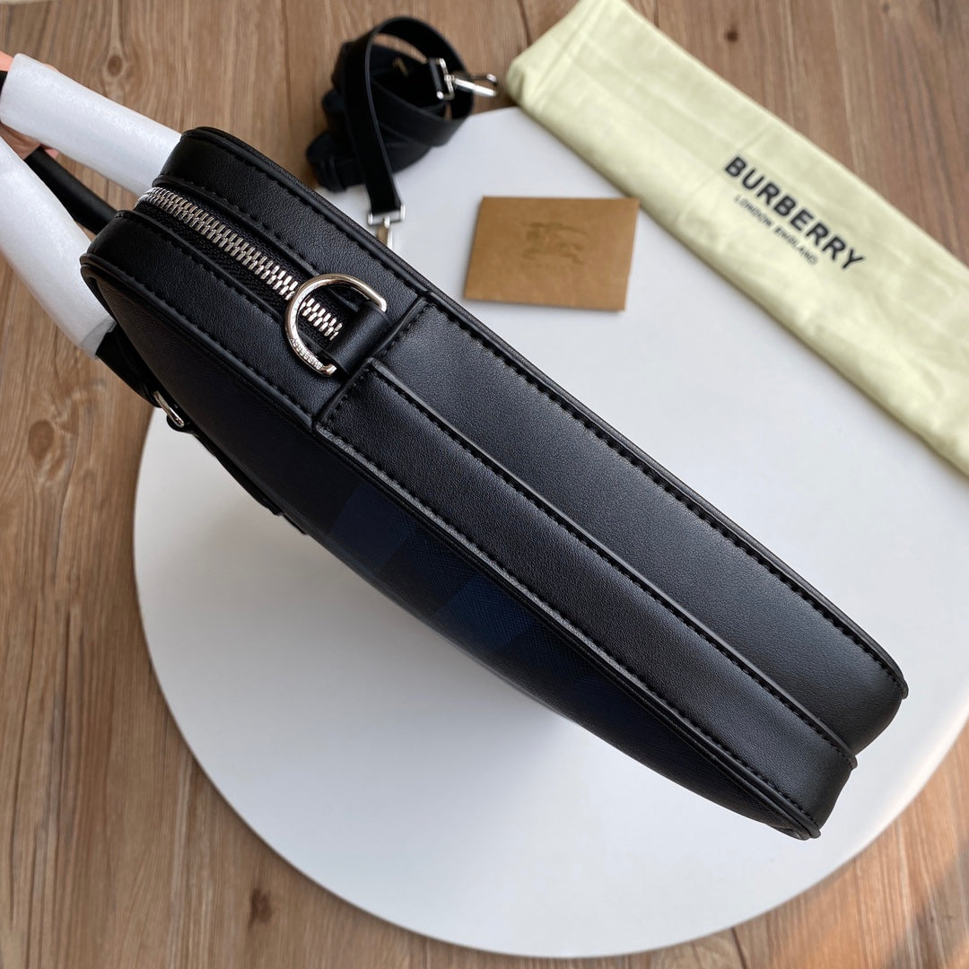 Stylish Burberry Briefcase With Iconic Check Pattern For Sophisticated Business Look Style No.80546751