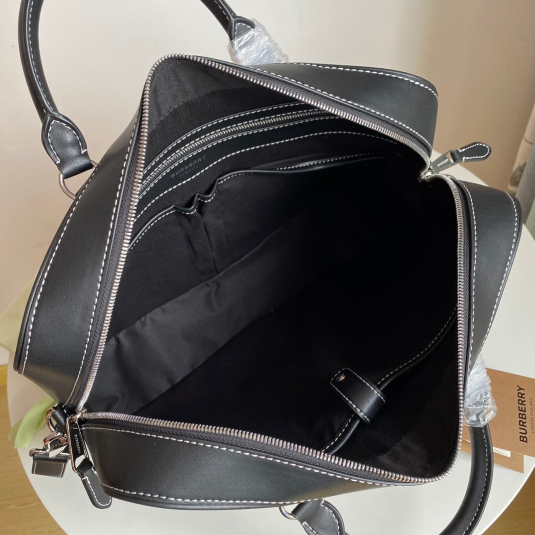 Burberry Checkered Briefcase with Leather Trim for Sophisticated Business and Travel Looks Style No.38928