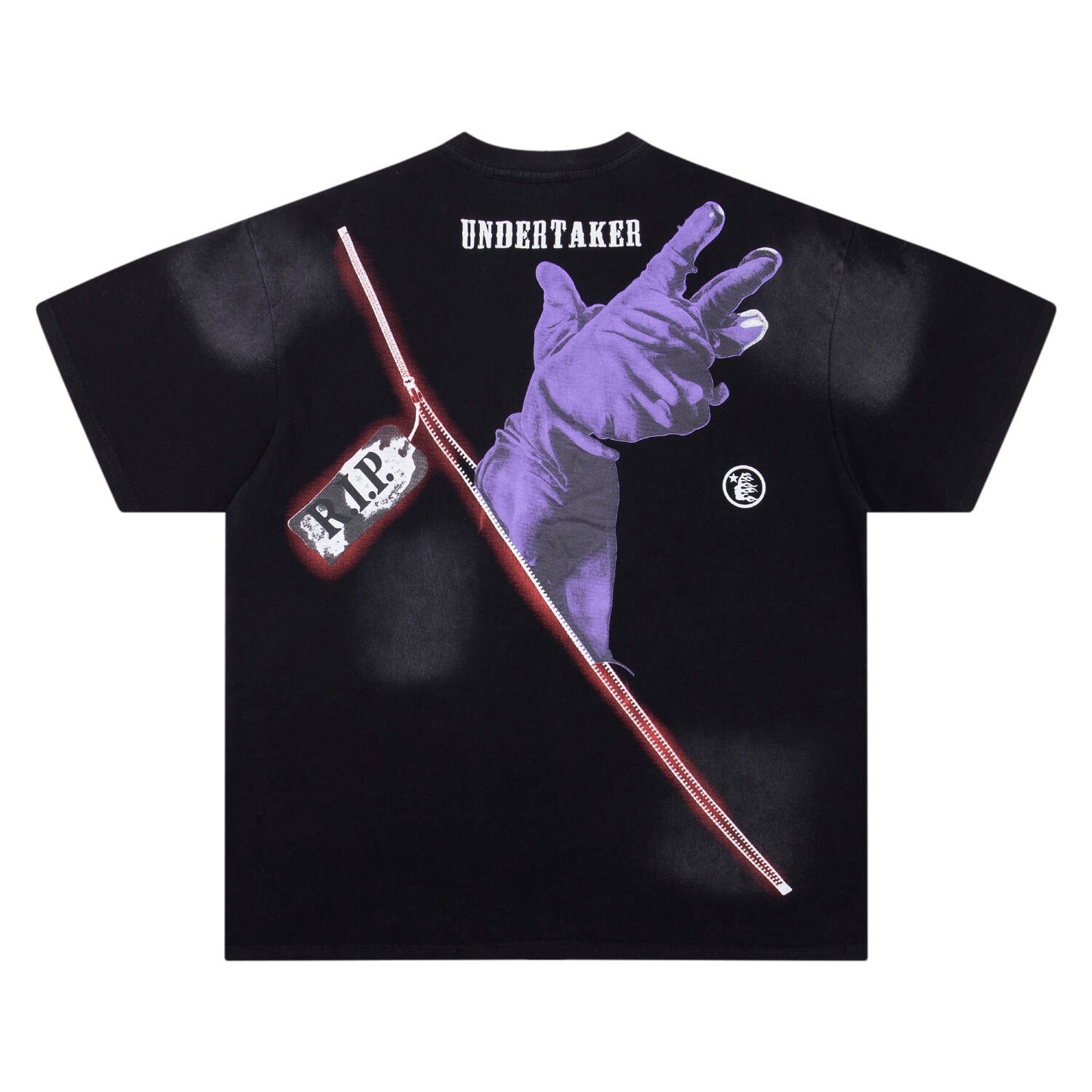 Hellstar Black T - Shirt With Flaming Graphic And Distinctive Rock - Inspired Design