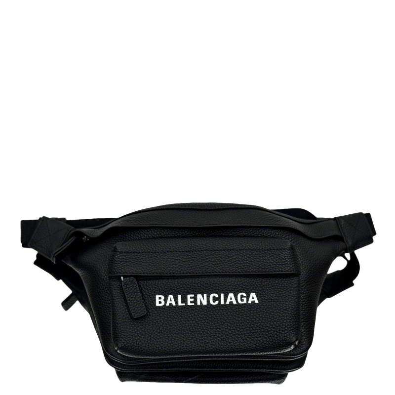 Black Balenciaga Waist Bag with Logo for Fashionable Daily Use Style No.406480
