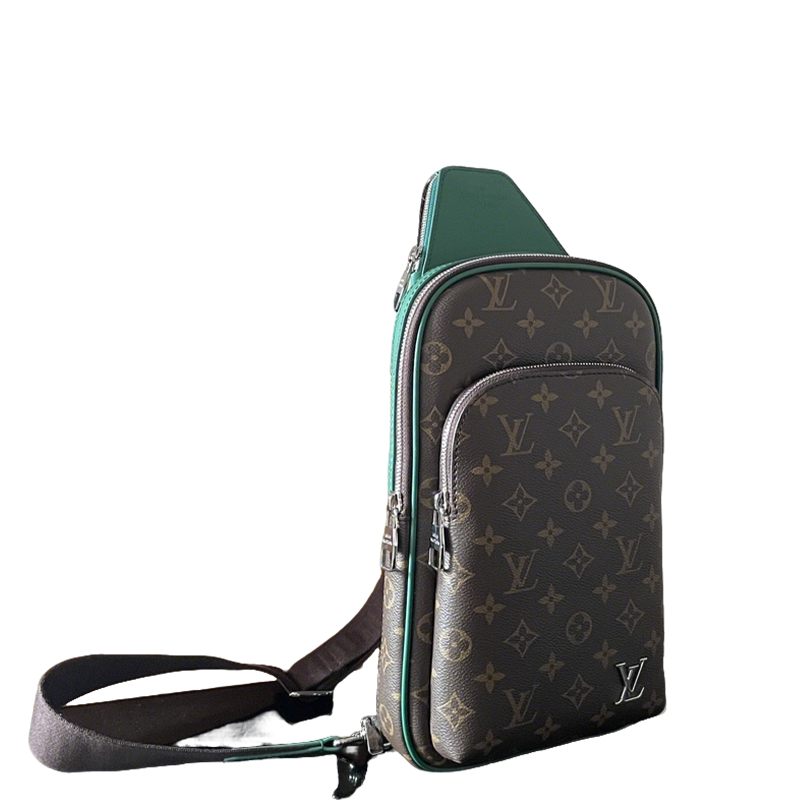 Stylish Louis Vuitton Monogram Canvas Sling Bag with Green Accents and Classic Design M12734