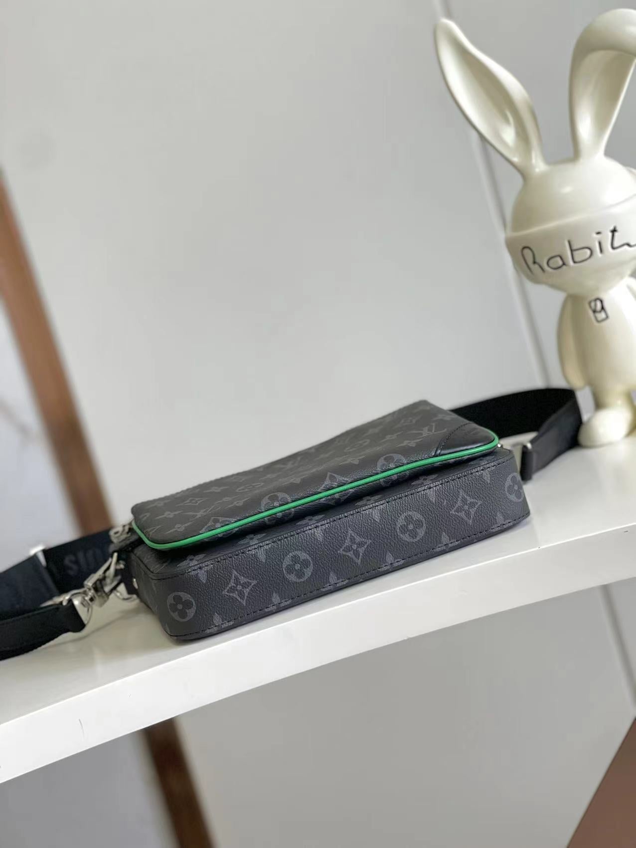 Chic Louis Vuitton Monogram Crossbody Bag with Green Trim for Fashion - Forward Style M12490