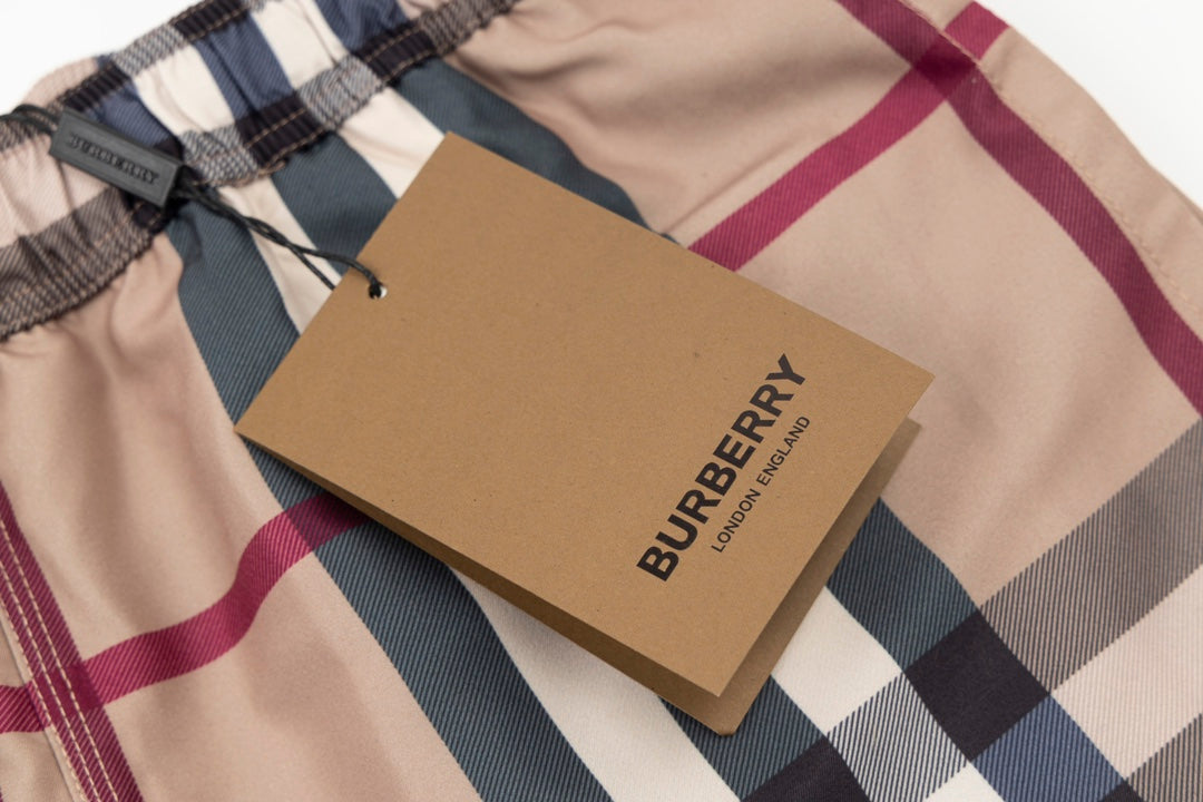 Burberry Men's Checkered Drawstring Shorts For Stylish Summer Wear