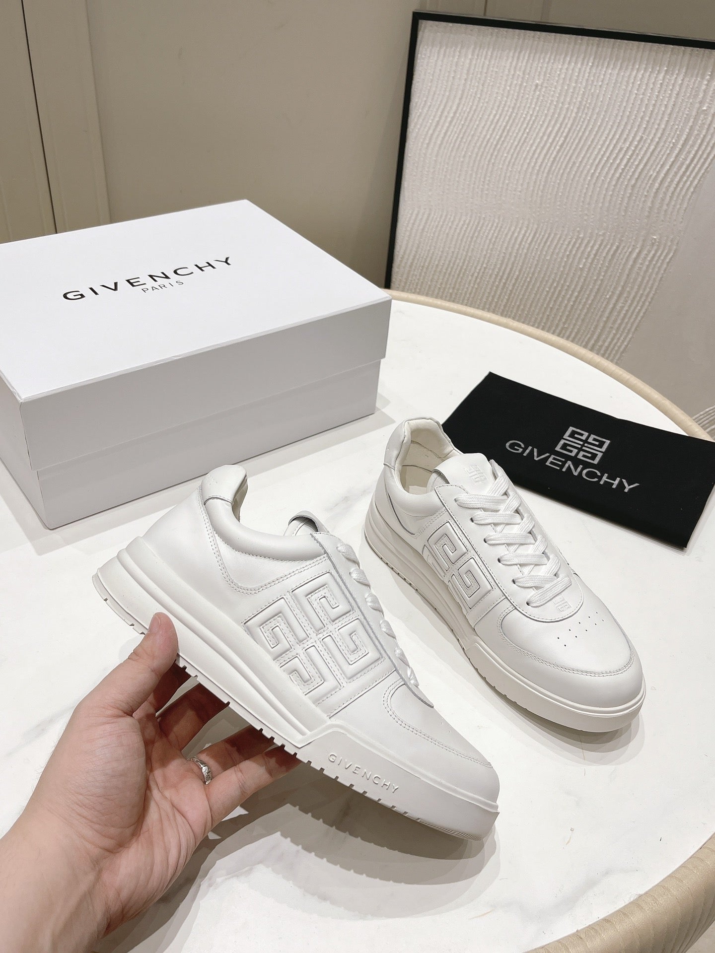 Givenchy Unisex All - White Sneakers For Timeless Luxury Casual Style