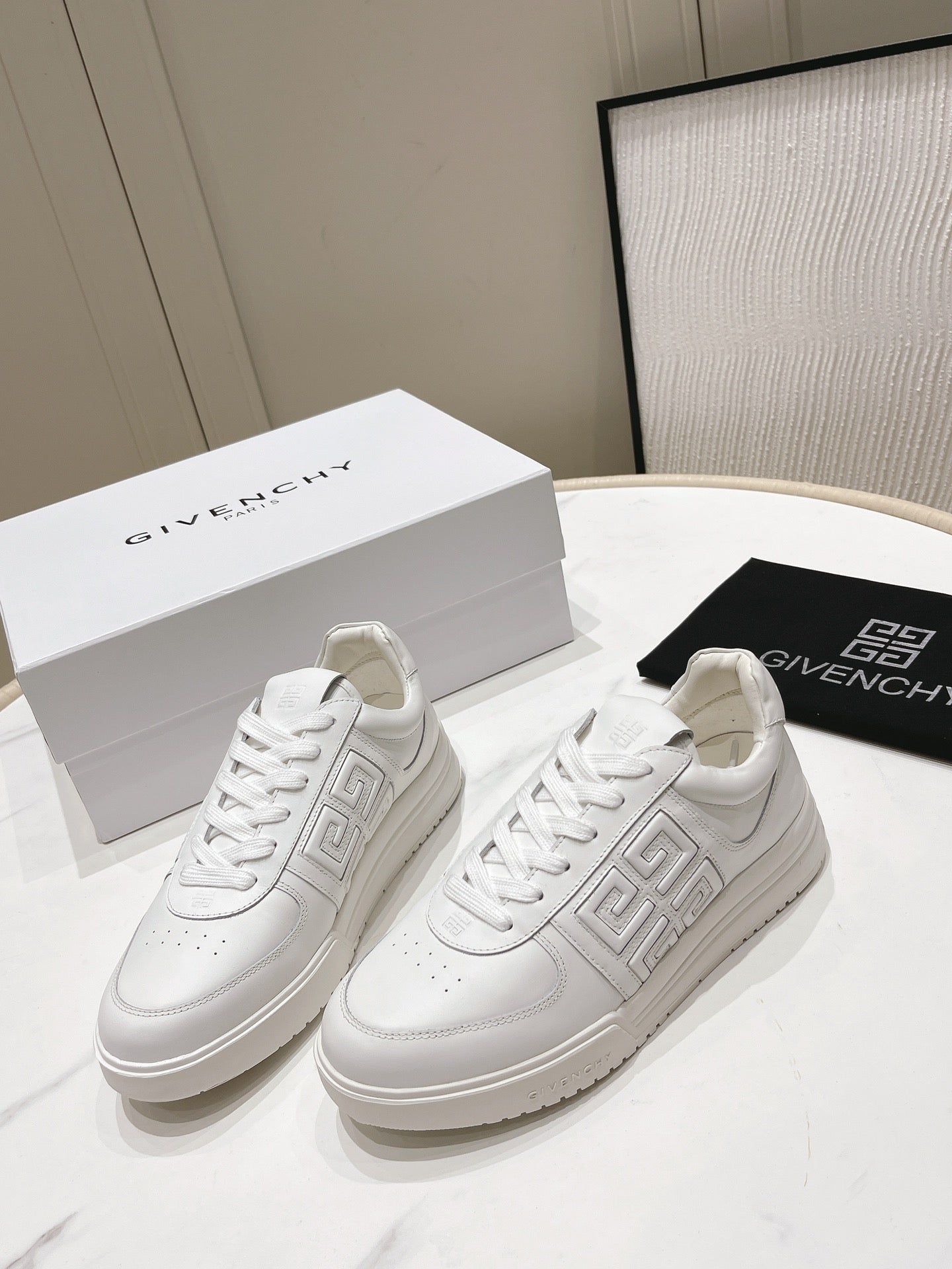 Givenchy Unisex All - White Sneakers For Timeless Luxury Casual Style