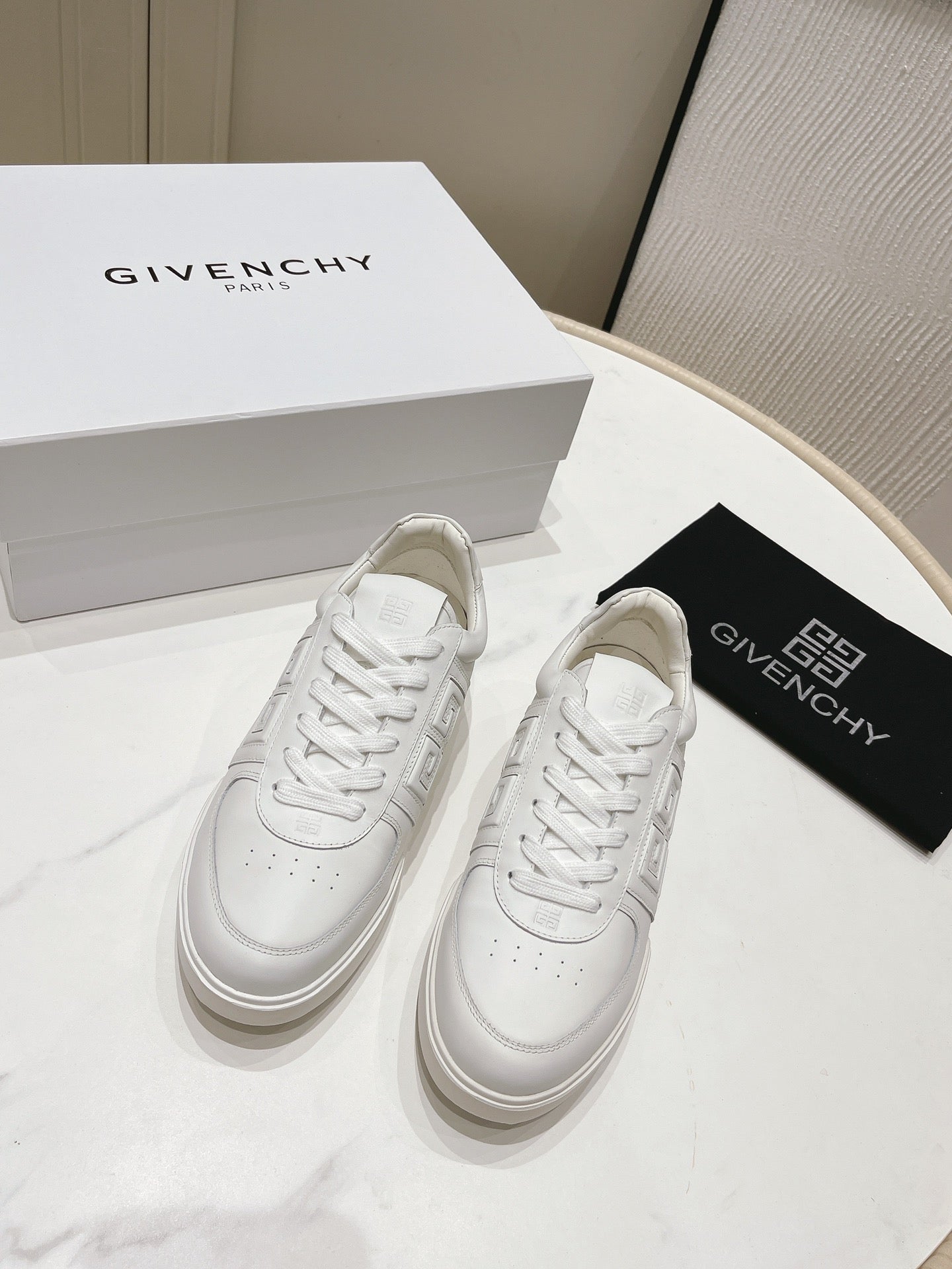 Givenchy Unisex All - White Sneakers For Timeless Luxury Casual Style