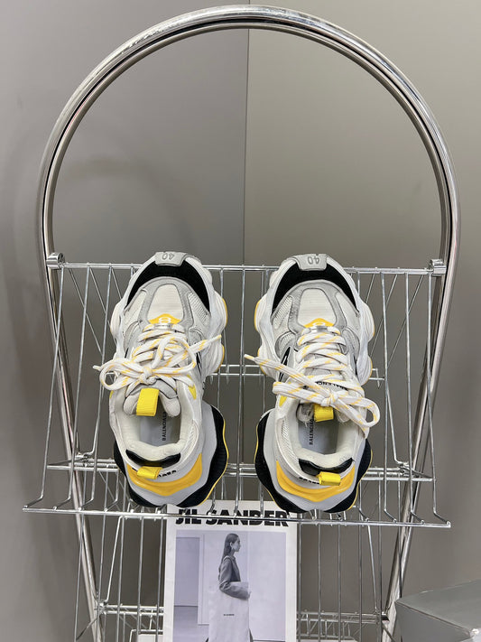Balenciaga Inspired Chunky Sneakers With Yellow Accents For Trendy Outfits