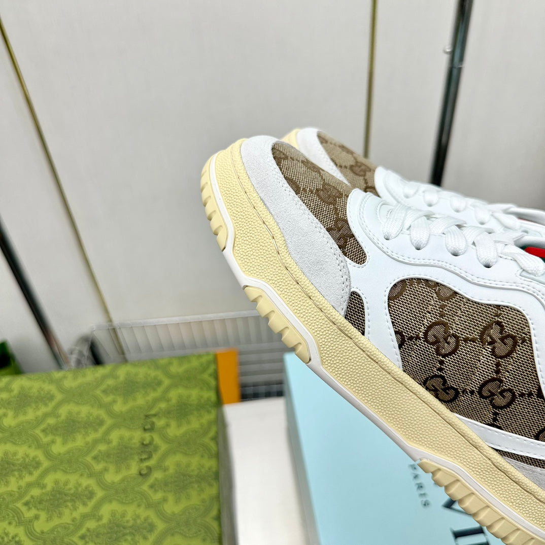 Gucci GG Pattern Sneakers With Web Detail Displayed