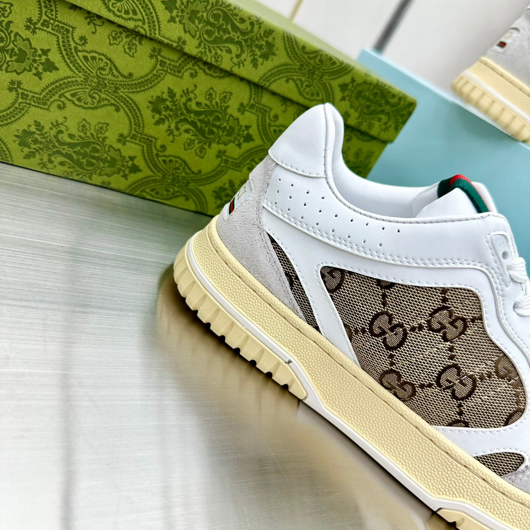 Gucci GG Pattern Sneakers With Web Detail Displayed