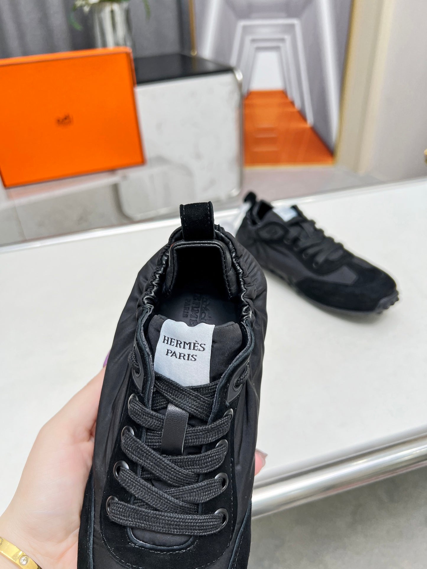 Hermès Unisex All - Black Sneakers For Timeless Luxury Casual Style