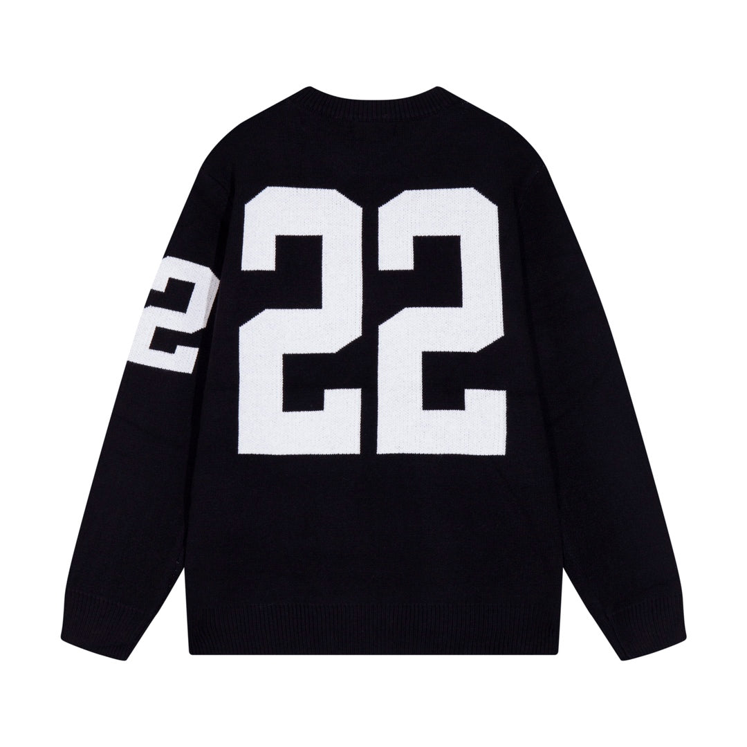 Amiri Men's Black Crew Neck Knitted Sweater With 3D Lettering Design