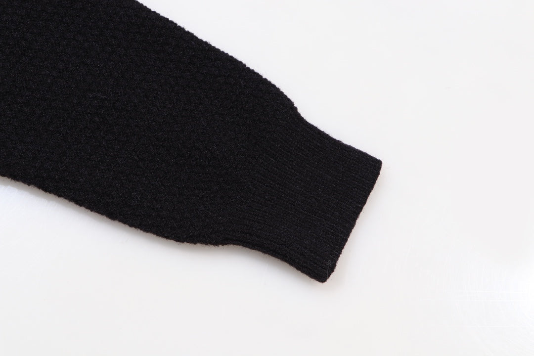 Amiri Men's Black Crew Neck Knitted Sweater With Intricate Lettering Design