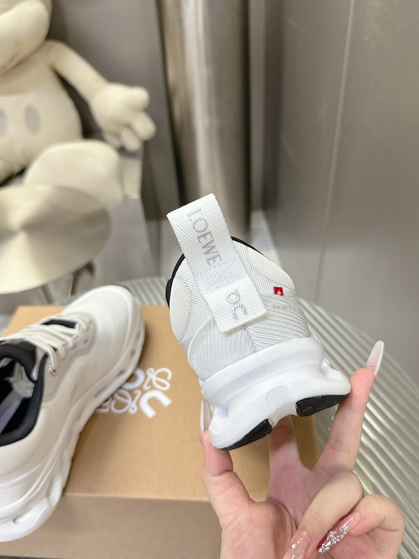 Loewe x On Running Cloudstratus White Performance Running Sneakers