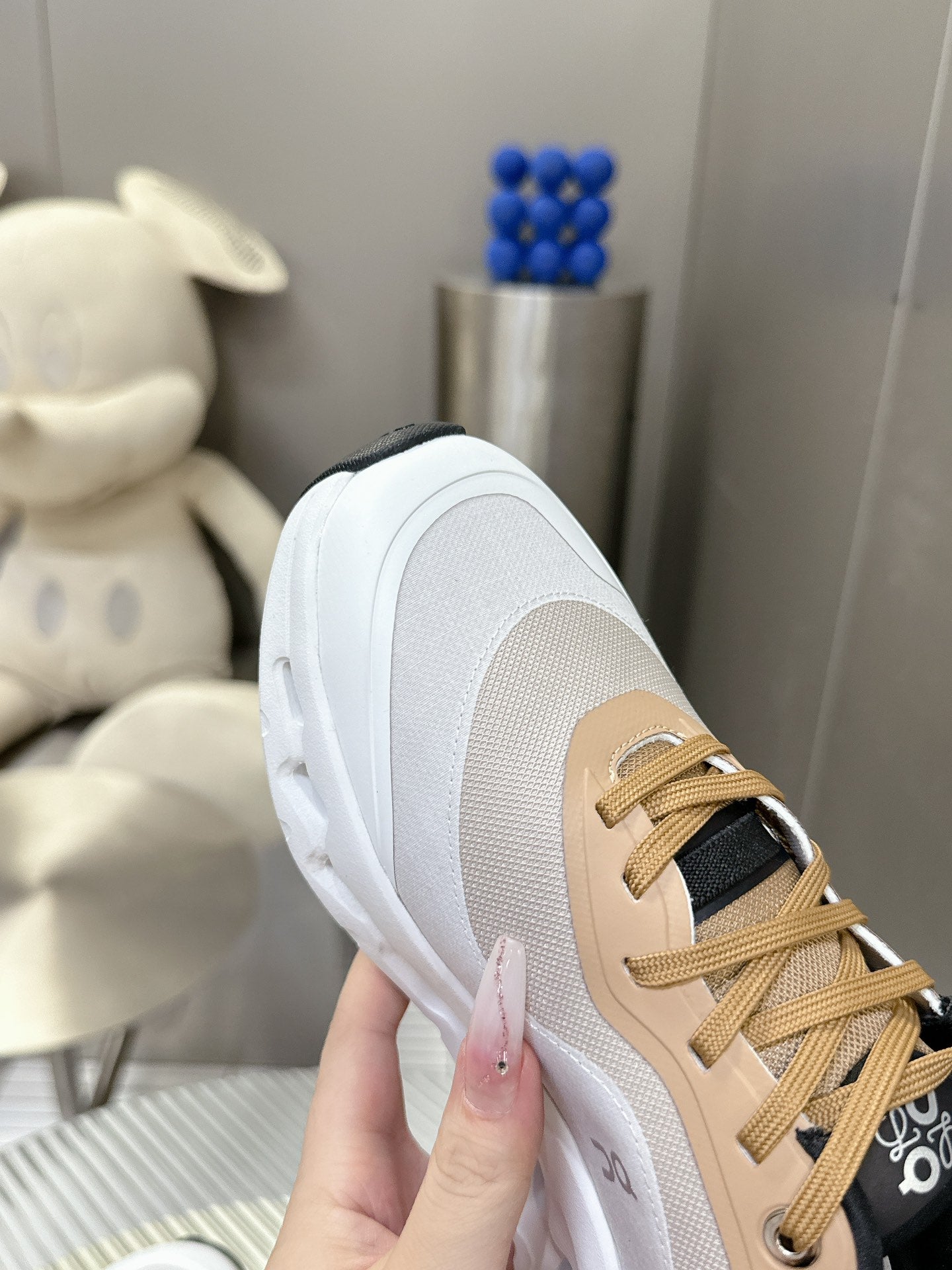 Loewe x On Running Cloudstratus Beige And White Performance Sneakers