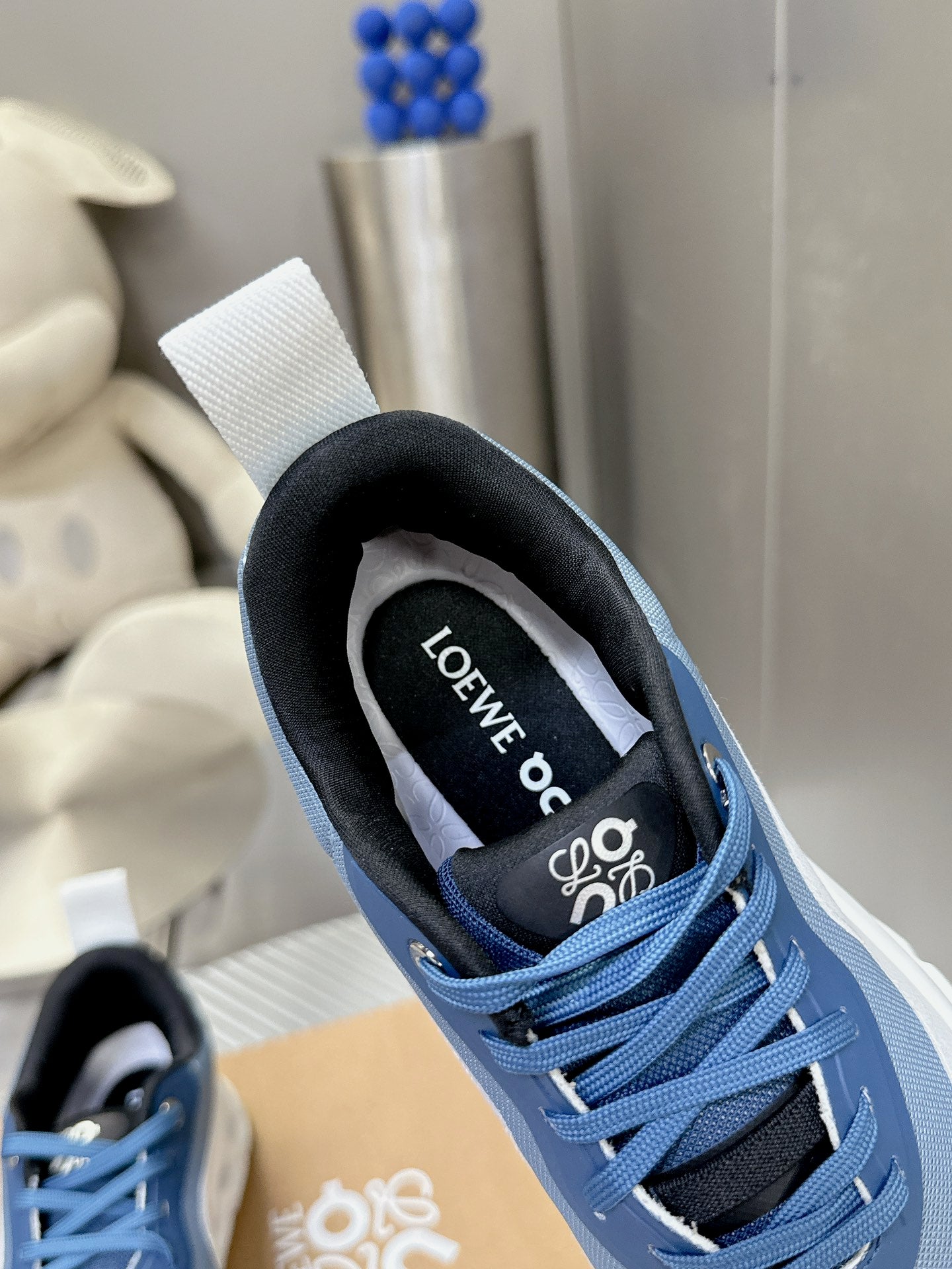 Loewe x On Running Cloudstratus Blue And White Performance Sneakers