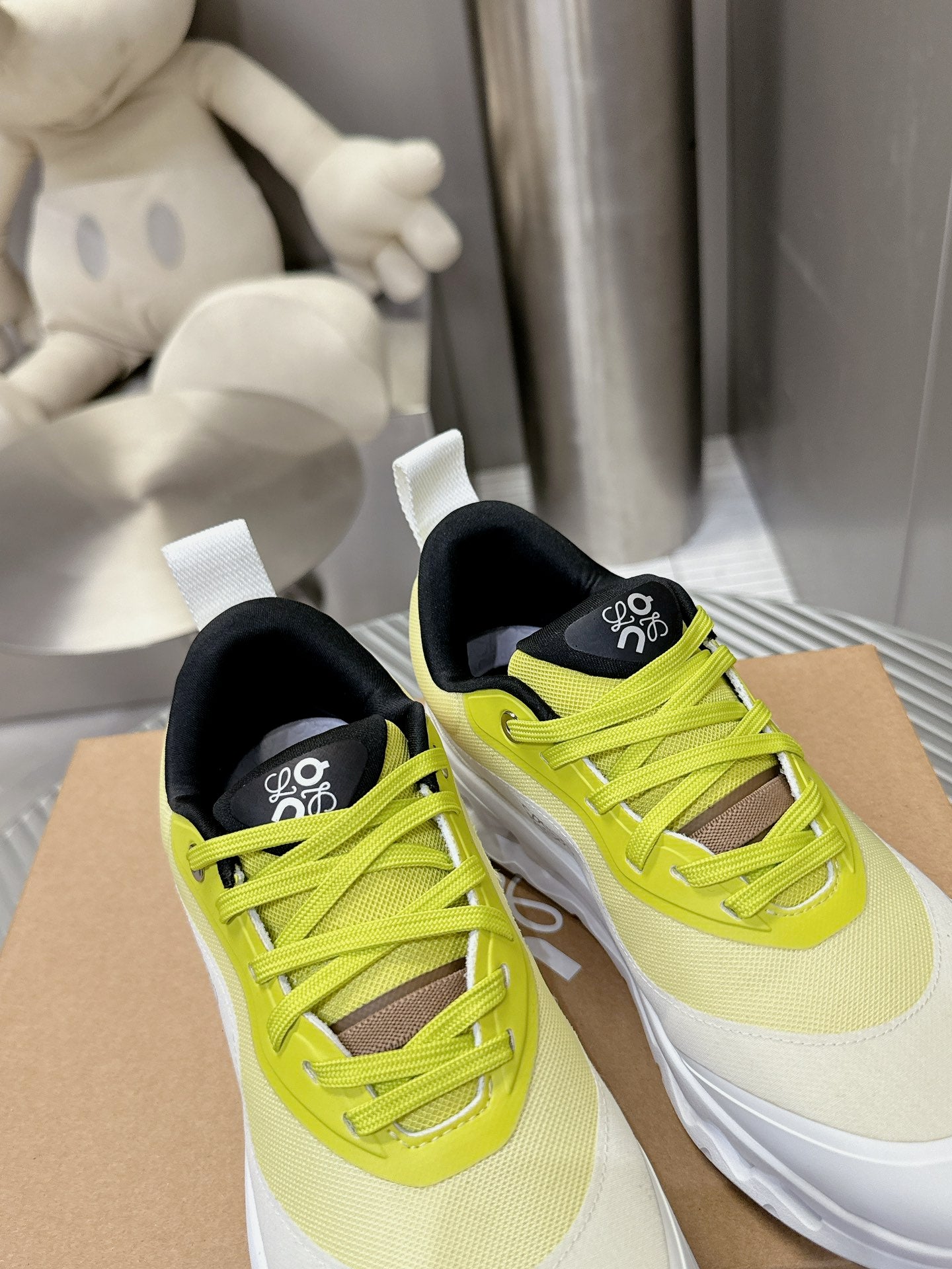 Loewe x On Running Cloudstratus Yellow And White Performance Sneakers