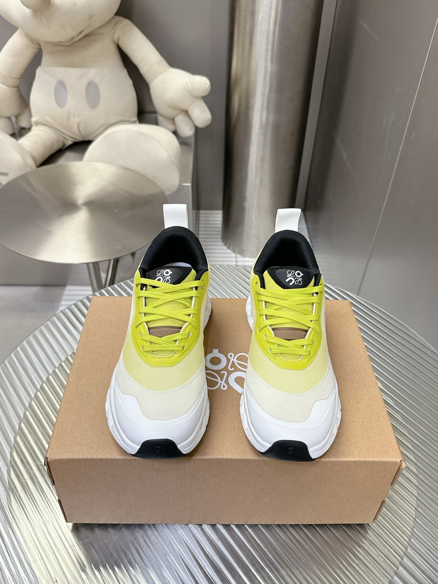Loewe x On Running Cloudstratus Yellow And White Performance Sneakers