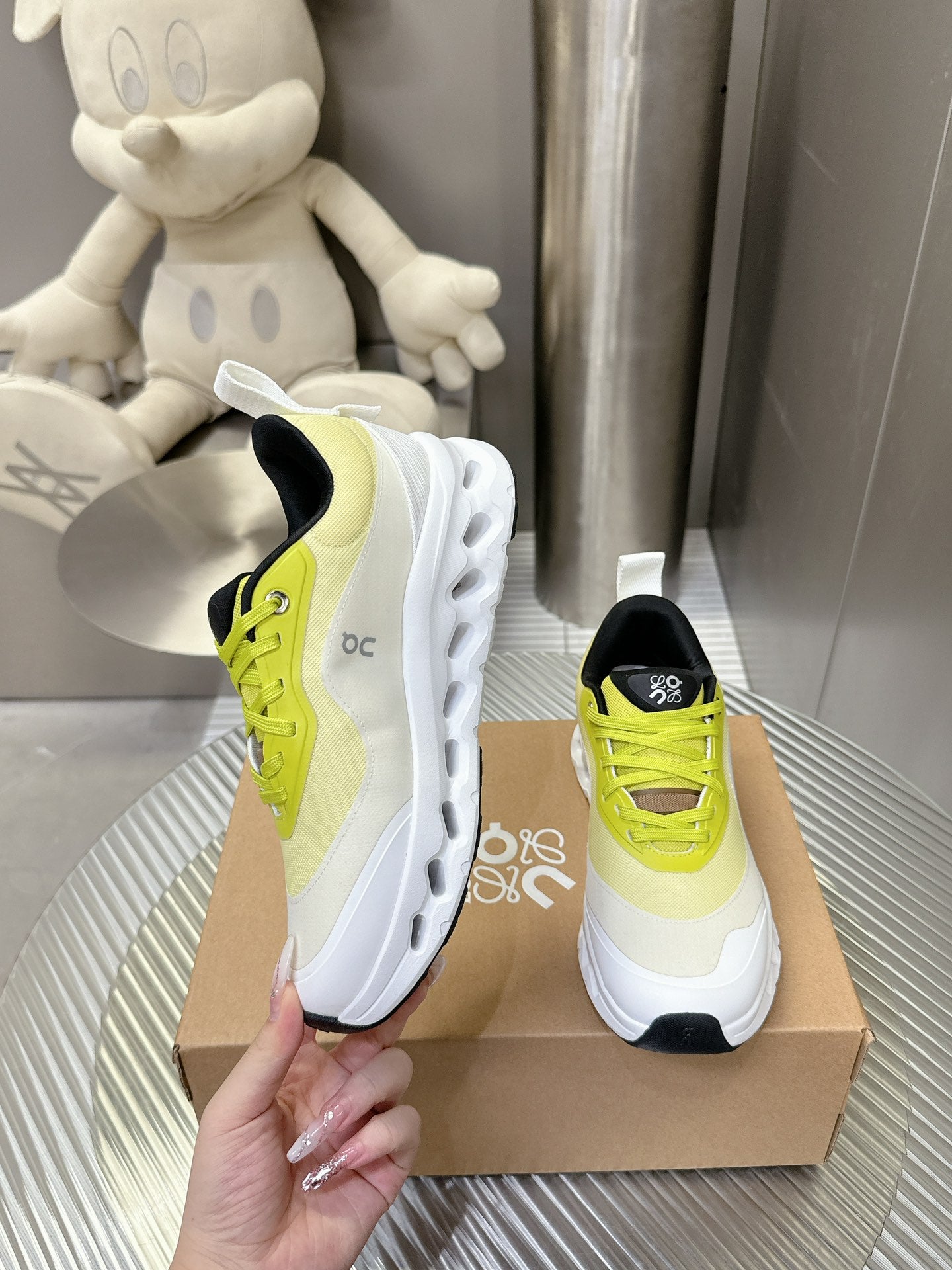 Loewe x On Running Cloudstratus Yellow And White Performance Sneakers