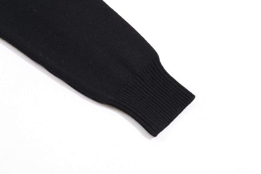 Alexander McQueen Black Sweater With White QUE Graphic Design