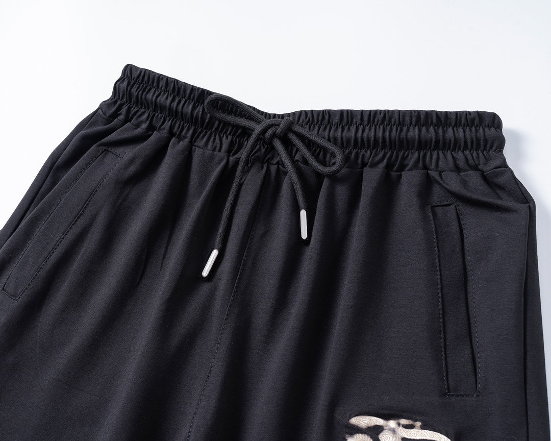 Burberry Men's Black Short - Sleeve And Shorts Tracksuit With Logo