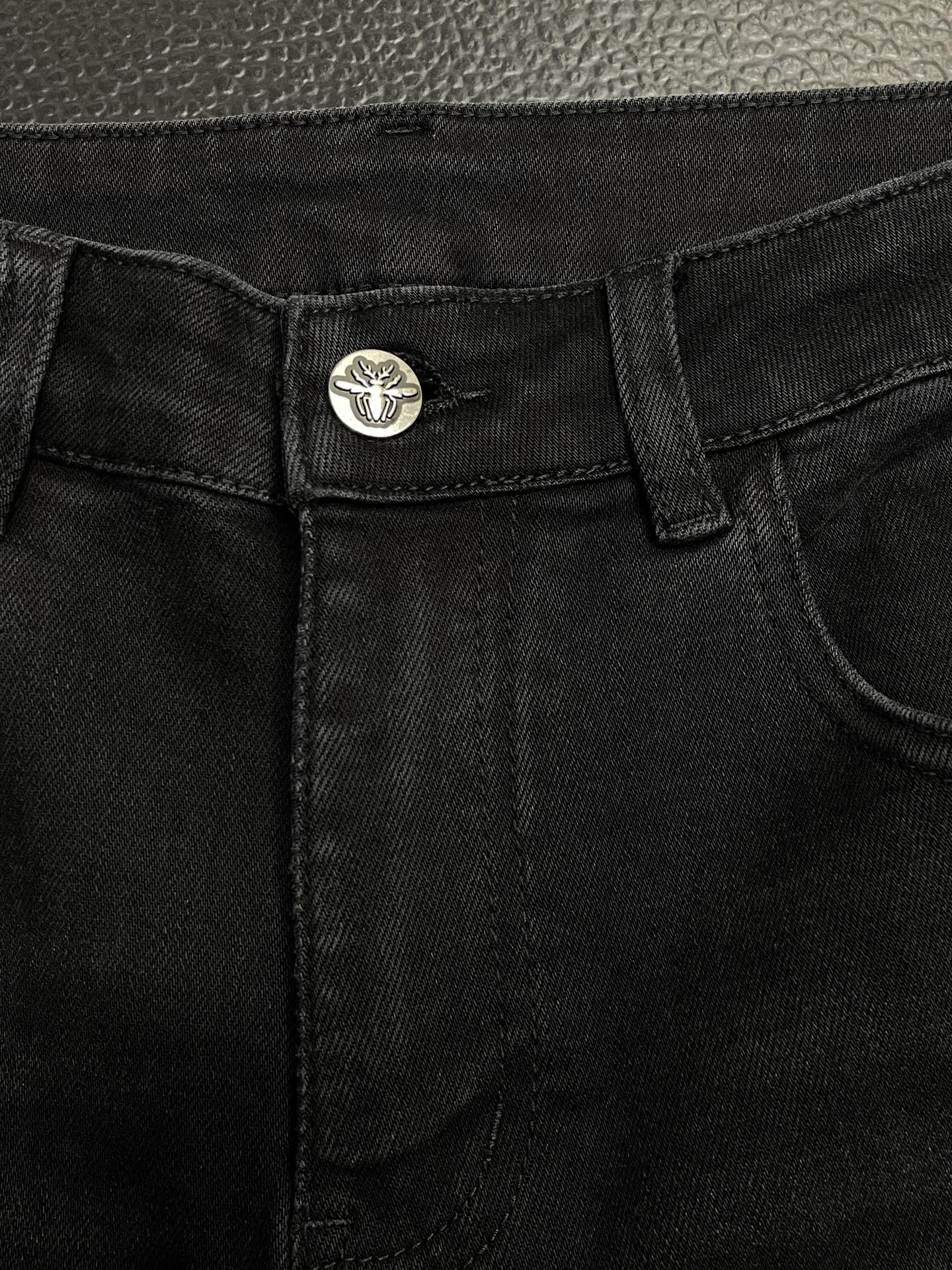 Dior Dark Grey Denim Jeans With Embroidered Logo Detail