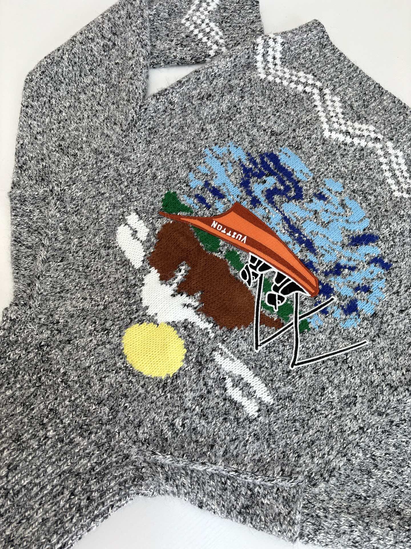 Louis Vuitton Men's Knitted Zip Up Sweater With Logo