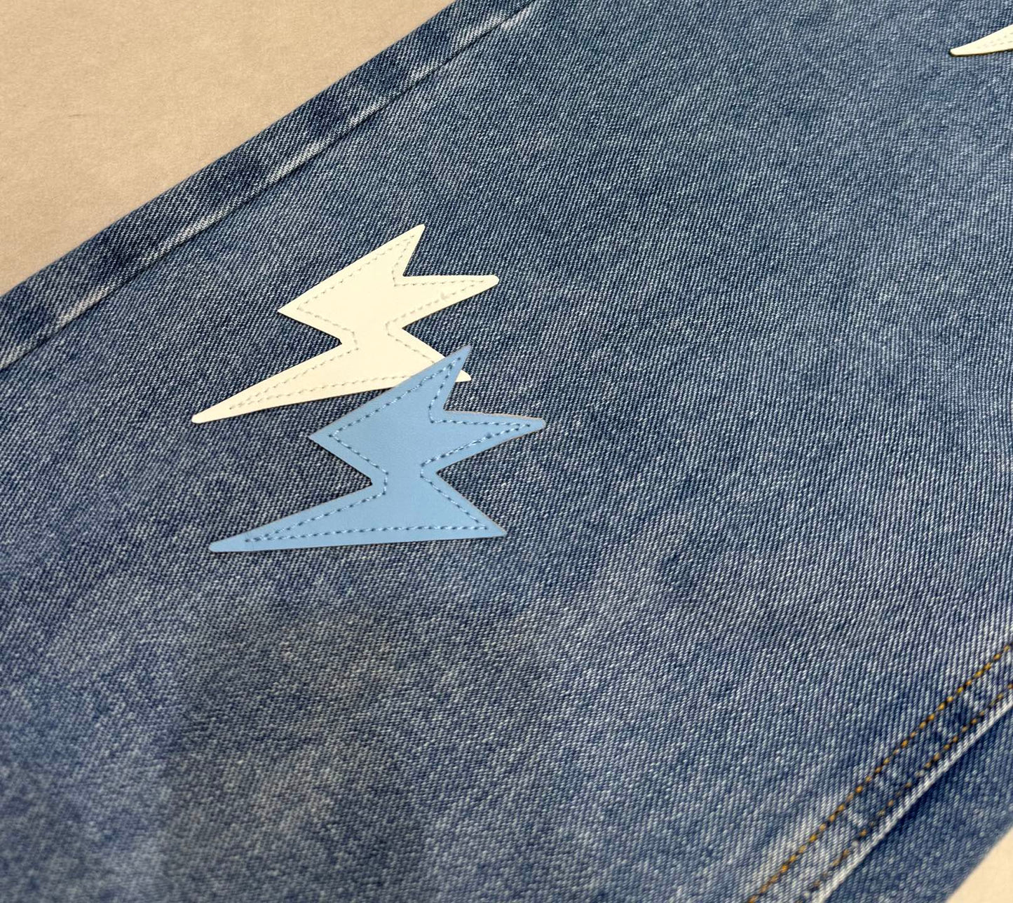 Balenciaga Unisex Jeans With Lightning Bolt Prints And Gradient Design