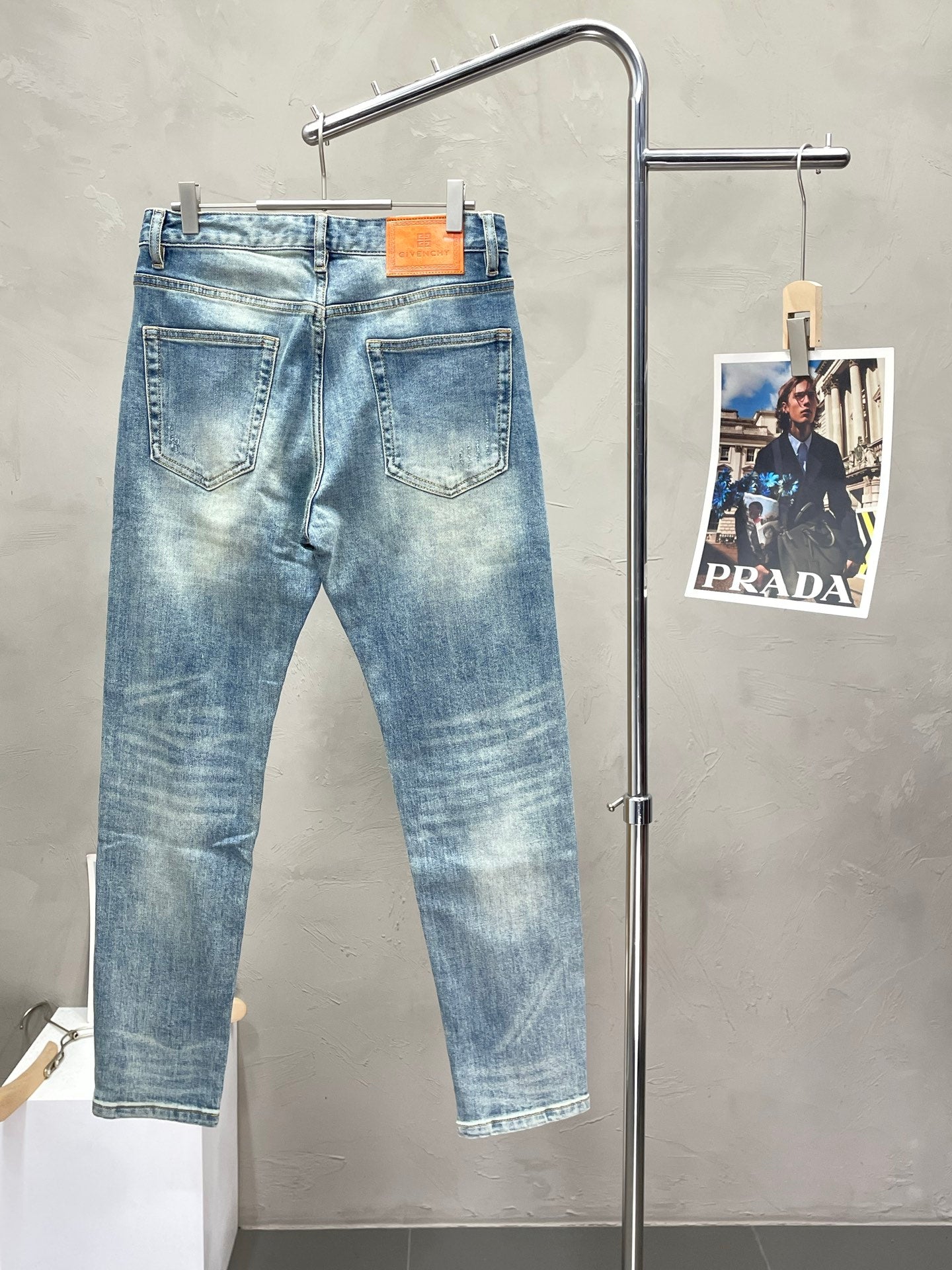 Givenchy Light Blue Distressed Patchwork Denim Jeans For Fashion - Forward Style